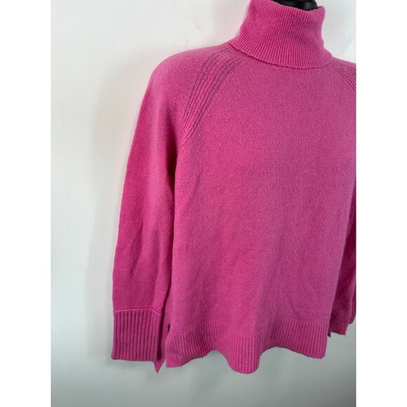 J.Crew Turtleneck Sweater Supersoft Yarn Side Slits Pink Size Medium Wool Alpaca - Picture 9 of 12